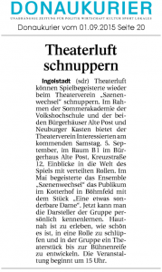 Theatergruppe Szenenwechsel Donaukurier 01.09.2015 Sommerakademiewww.donaukurier.de