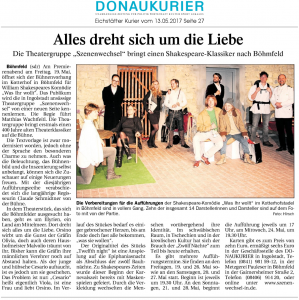 Theatergruppe Szenenwechsel Donaukurier Eichstätt 13.05.2017 Was ihr wolltwww.donaukurier.de